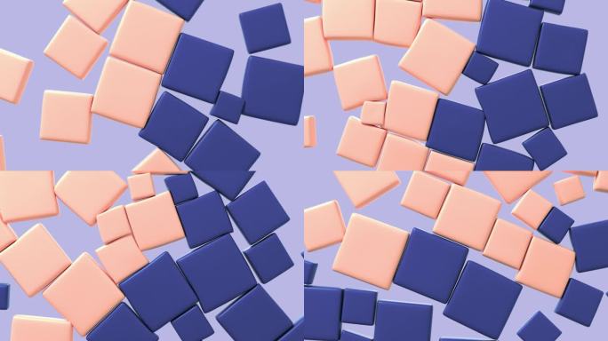 抽象的背景与柔和的粉红色和蓝色立方体