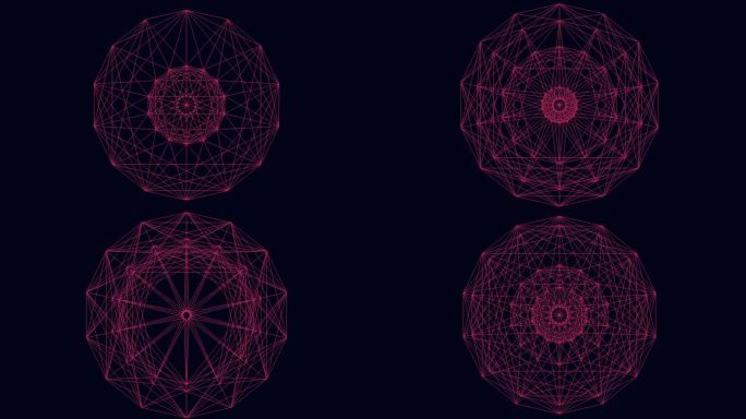 线条和形状相互联系的复杂几何图案