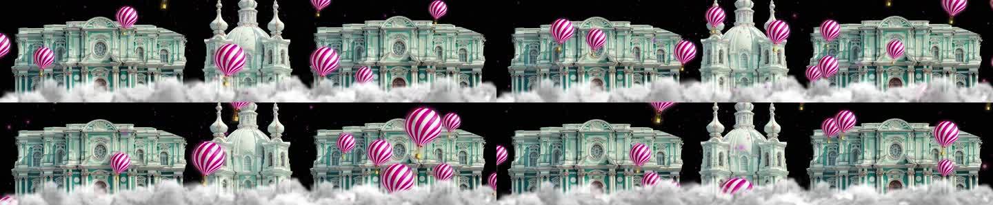 3S-欧式建筑 热气球 舞台主屏