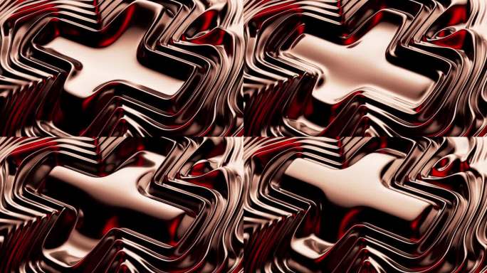金属波呈十字形。质感纹理抽象背景波纹涟漪