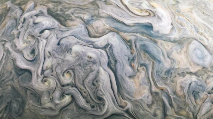 木星的漩涡云，太阳系中最大的行星。本视频内容由NASA提供。