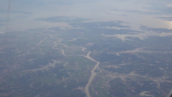 4K航拍中国地形地貌 入海口 河流 湖泊