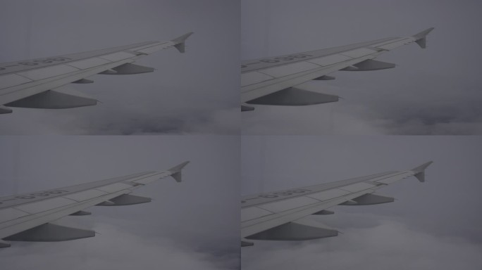 4K飞机窗外 云层云海