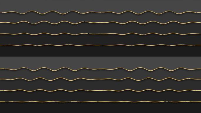 抽象的豪华背景与金色的线条在白色和黑色的背景。波浪图案金色线条背景