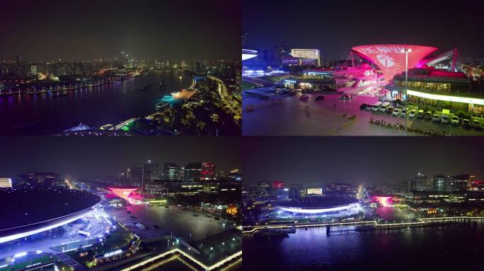 上海世博庆典广场夜景航拍