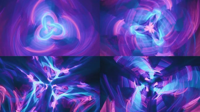 催眠动作迷离曼陀罗无缝循环迷离复杂流动几何分形抽象出神入迷，VJ音乐视觉节拍旋涡。