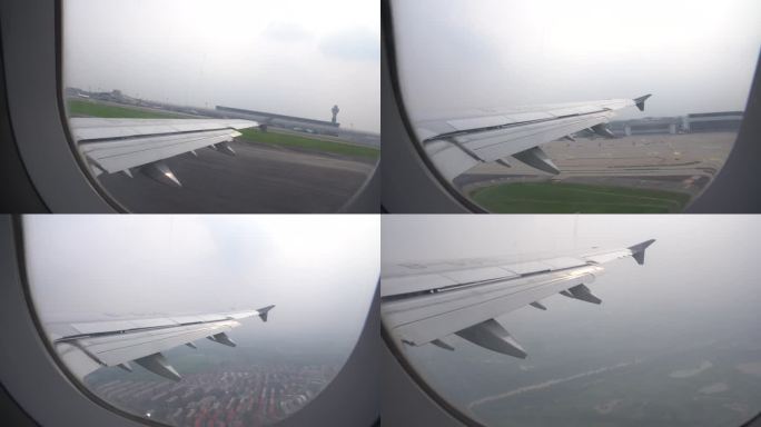 4K北京首都机场起飞 飞机内视角 国航