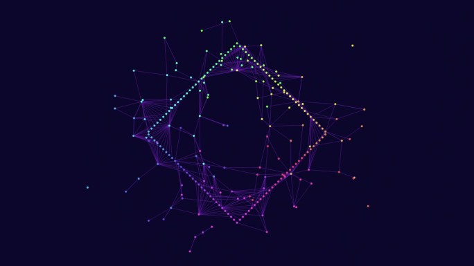 紫色菱形几何设计与点和线