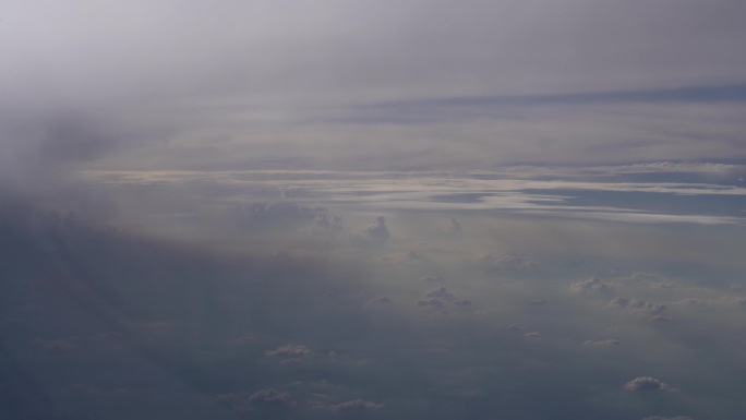 4K飞机窗外 云海 仙境 云雾