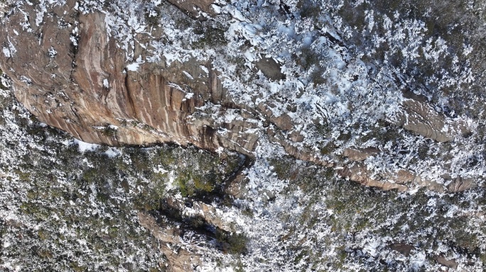 航拍威海市文登区界石镇昆嵛山雪后风光