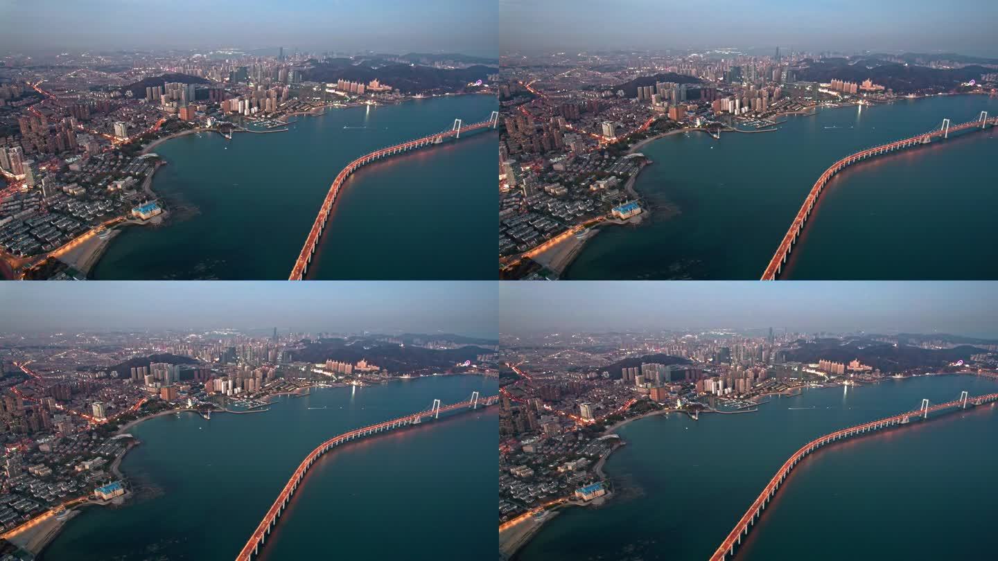 实拍4K 大连星海湾大桥跨海大桥