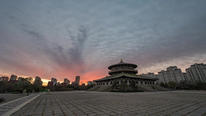 大同市平城区明堂朝霞大景延时