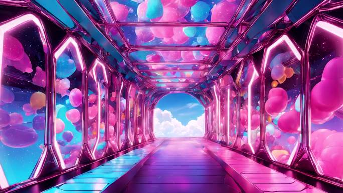 4k粉色隧道背景03