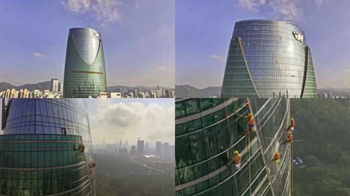 深圳高楼玻璃清洁 蜘蛛人
