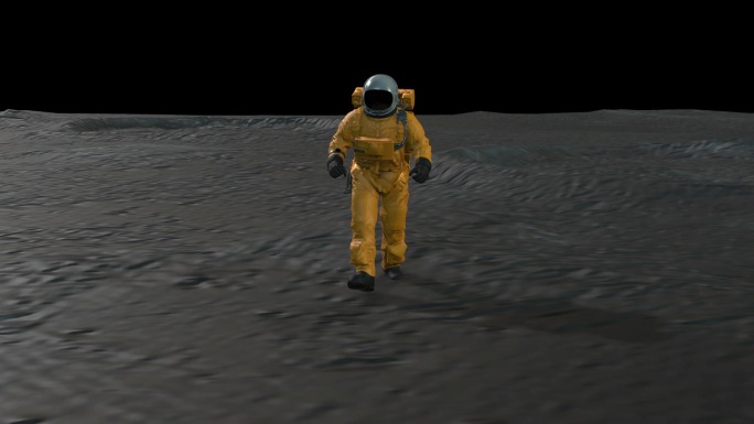 宇航员在月球漫步太空宇航员走路动画