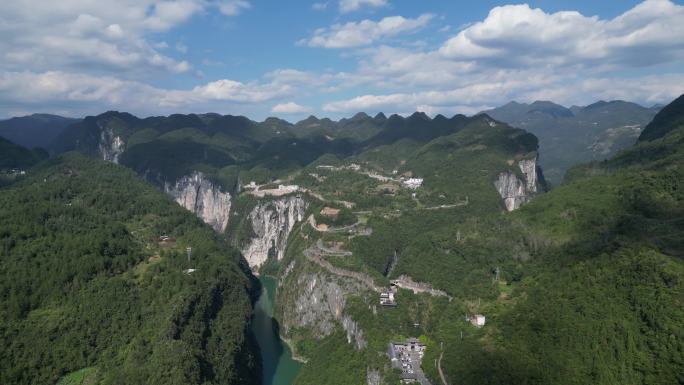 恩施鹤峰屏山峡谷景区航拍全景空镜