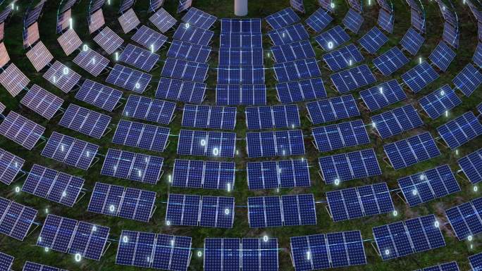 太阳能光伏 清洁能源 科技粒子