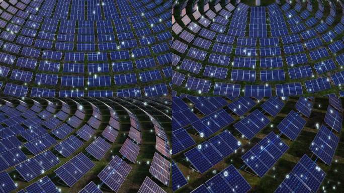 太阳能光伏 清洁能源 科技粒子