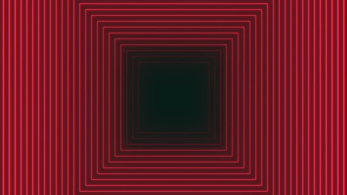 鲜艳的红色和黑色线条与中心的正方形