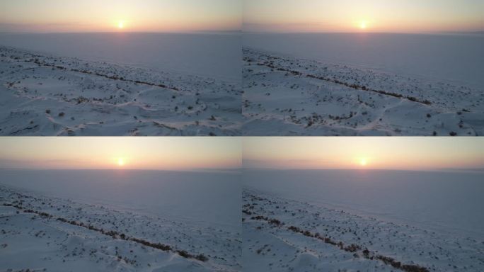 乌伦古湖的日落2