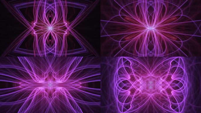 催眠复杂流动的几何曼陀罗图案，分形抽象狂喜，无限循环的精神觉醒能量流，视觉节拍幻想漩涡。