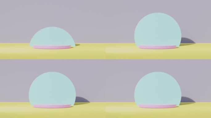 3d动画模拟圆柱平台的产品介绍，3d渲染，3d插图。柔和的颜色。