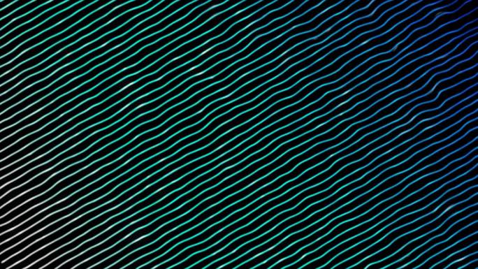 高科技未来的波浪图案移动条纹在黑色背景