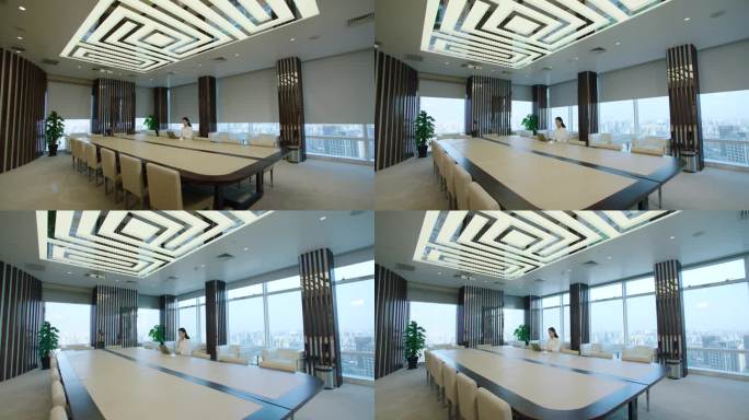 (4k原创)高端会议室 遥控窗户
