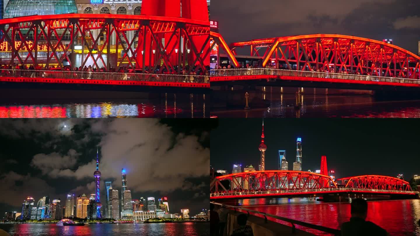 上海外滩苏州河外白渡桥夜景风光3