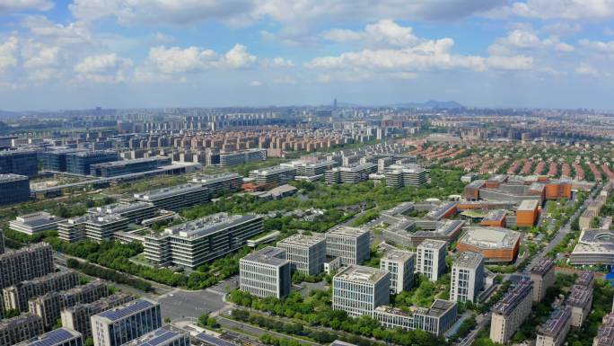 航拍杭州余杭未来科技城 EFC欧美金融城