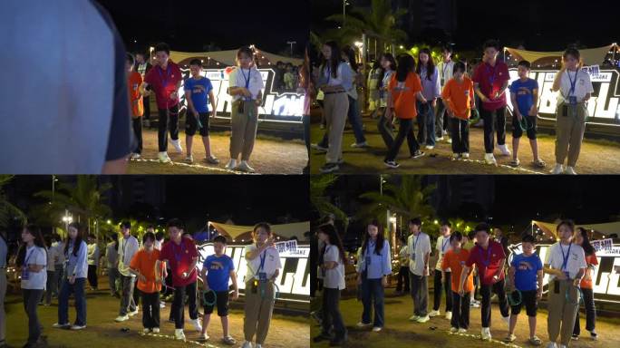 营地 篝火晚会 聚会 夜晚 烤肉 大学生