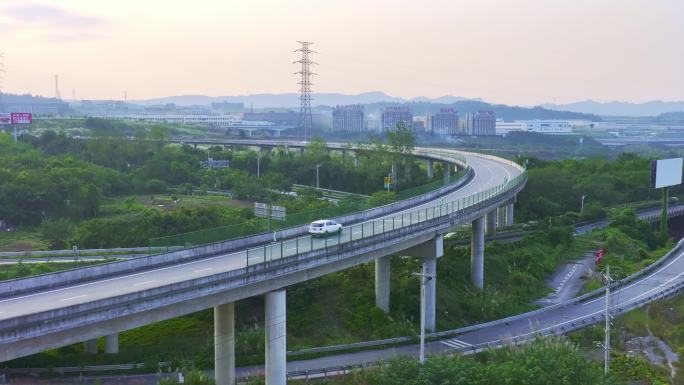 航拍中国交通货运物流大货车