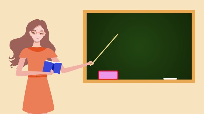 女教师在教室上课2套妆造MG动画AE模板