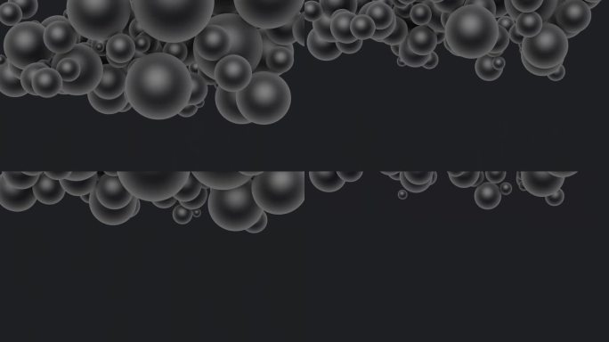 黑色的气球在黑色的背景上飞起来。3 d动画。节日的背景