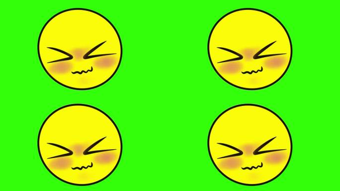 快乐和温暖的表情符号:拥抱积极的情绪，一个手绘设计孤立在绿色背景上。