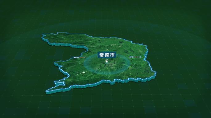 大气湖南省常德市面积人口信息区位地图展示