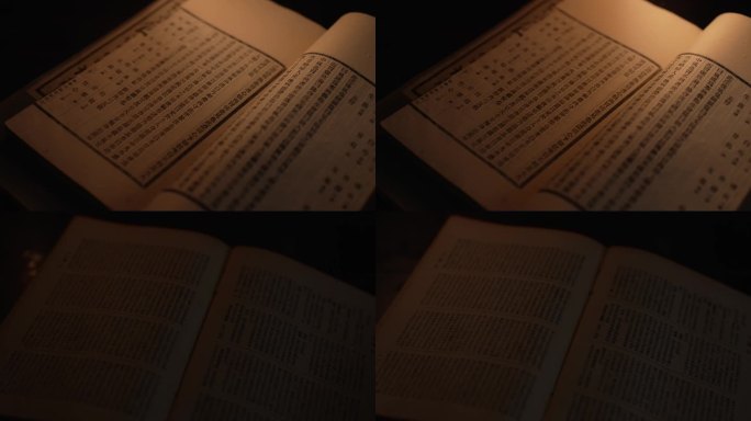 中医古书古籍多个角度扫光展示