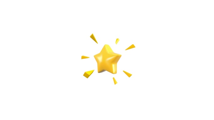 由五颗黄色星星组成的一组，它们的火花相互隔离。客户评价反馈或奖励概念。3 d渲染。