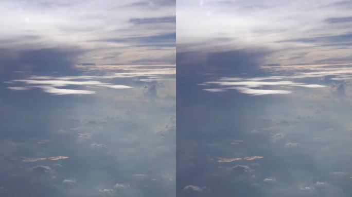 4K飞机窗外 云海 仙境云雾 地貌 河流