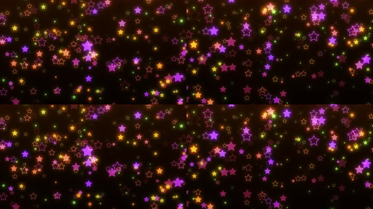 暗背景上的新星粒子的循环动画