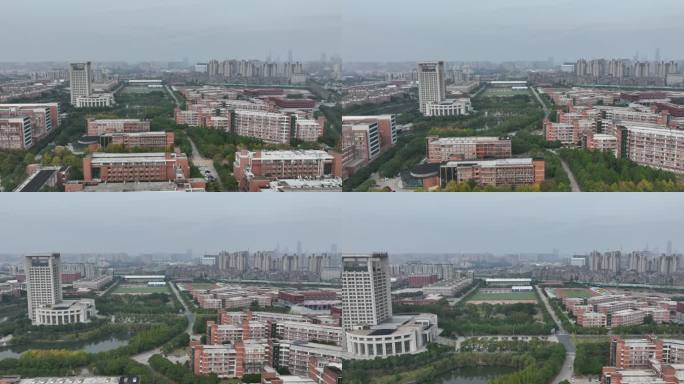 航拍江西南昌航空大学校园建筑城市风光