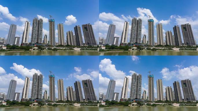中国广西南宁现代高层高端住宅的延时摄影