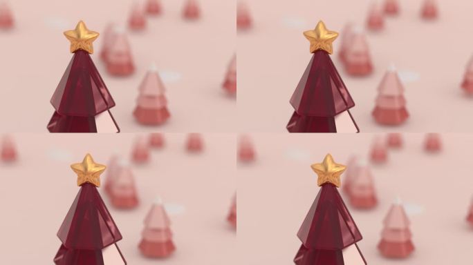 圣诞树粉红场景3d渲染圣诞装饰