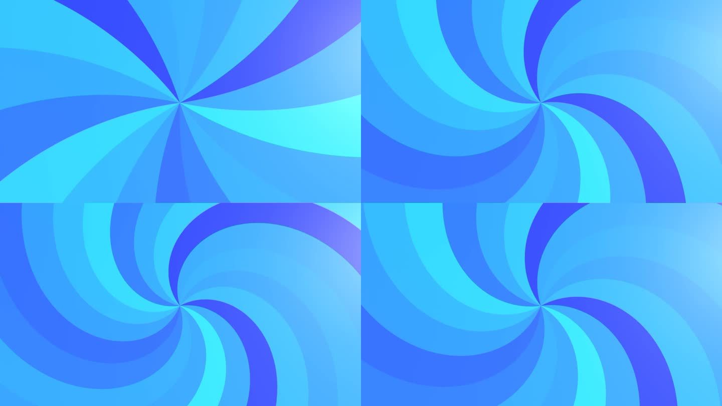 阴影的蓝色径向条纹弯曲左和右，无缝旋转径向涡背景与蓝色条纹