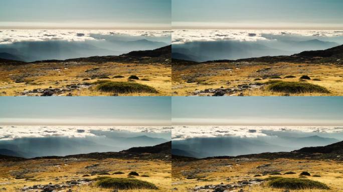 云越过山。Serra da Estrela，葡萄牙。