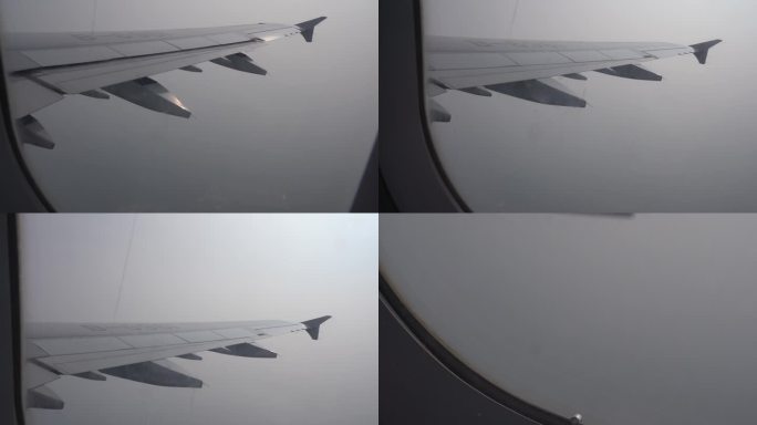 4K飞机内看窗外视角