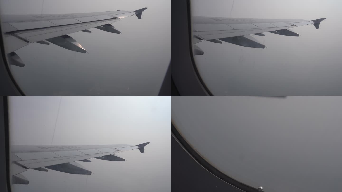 4K飞机内看窗外视角