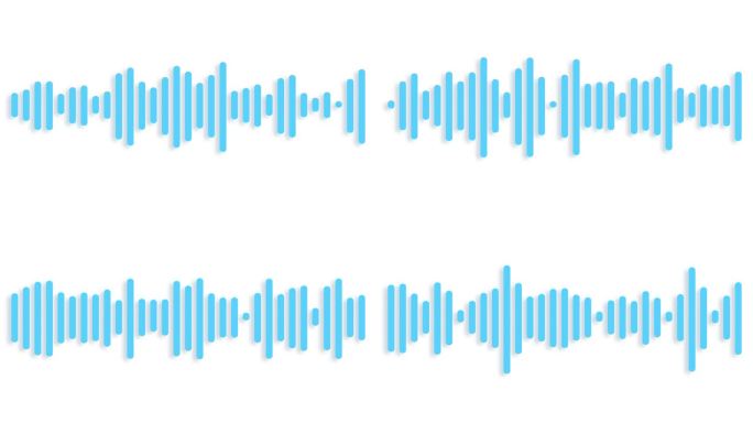 极简HUD波形音频。抽象蓝色辉光霓虹声波背景。音频波形抽象的音乐波形振荡现代。未来的声波可视化。合成