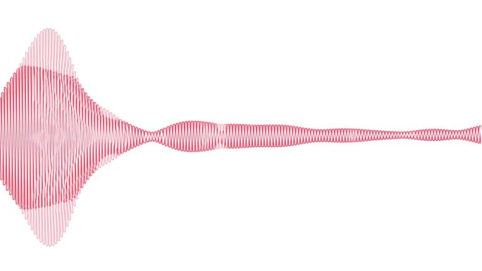 音频波形，数字频率和音频波粉红色。