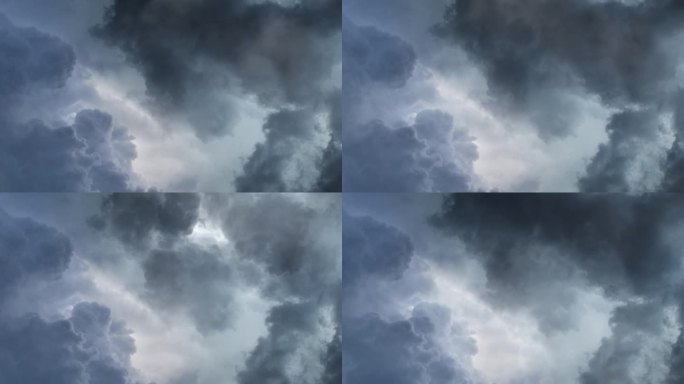 史诗雷暴在乌云中移动的景象
